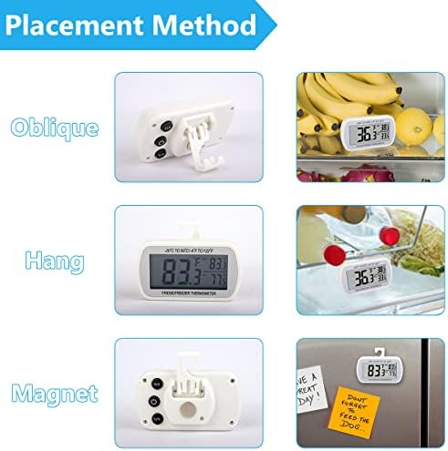 2 Pack Refrigerator Fridge Thermometer Digital Freezer Room Thermometer - Image 6