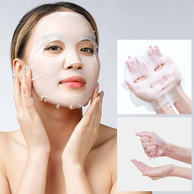 Rejuvenating Retinol Sheet Mask Korean Vegan Wrinkle Lifting, Plumping and Moisturizing Sheet Mask, Retinol, Ceramide, Hyaluronate 10EA