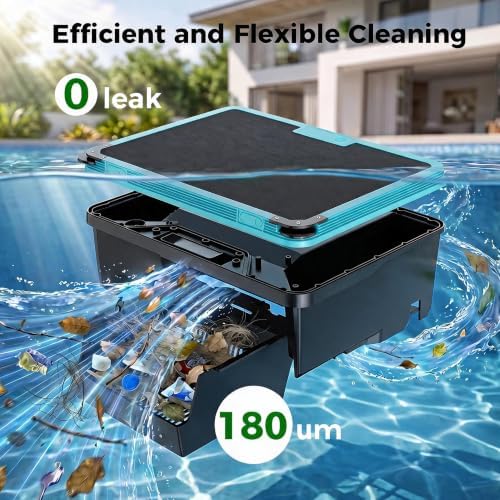 Pool Skimmer Robot, Over-Ground Robotic Pool Cleaner, Solar Powered Pool Vacuum - Image 5