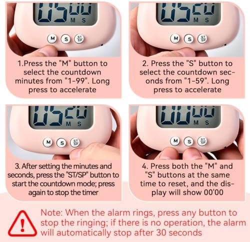Cute Digital Desk Timer, Cute Digital Kitchen Timer Digital Magnetic Digital - Image 4