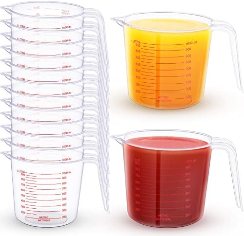 12 Pcs 4 Cup/32 oz Plastic Measuring Cups by TOODOO