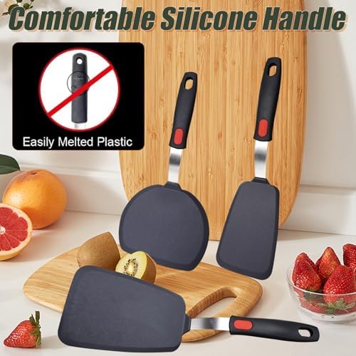 TOTDTDA 3-Pack Large Silicone Spatula Turners - Image 5