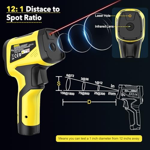 Infrared Thermometer, Laser Temperature Gun，-40°C~800°C/ - Image 4