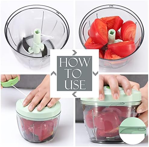 Ourokhome Manual Food Processor Vegetable Chopper, Portable Hand Pull String - Image 5