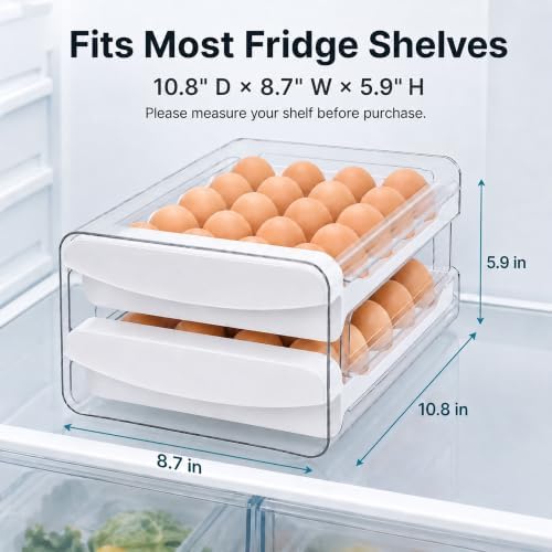 Egg Holder for Fridge, 40-Egg Refrigerator Organizer - Image 2