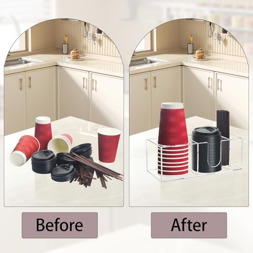 Coffee Cup Holder for Countertop, Acrylic Coffee Station Organizer - Image 2