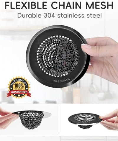 TRAPMATE Sink Drain Strainer, Reversible Chain Mesh Kitchen Sink Drain Strainer - Image 5