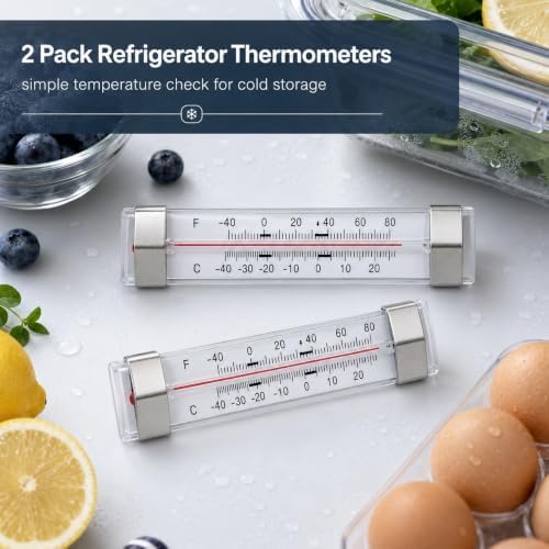 2 Pack Fridge Refrigerator Freezer Thermometer - Image 6