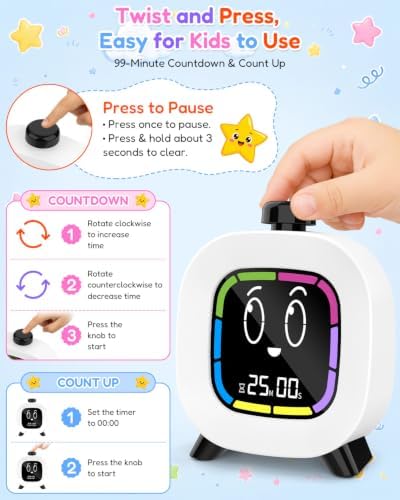 Digital Visual Timer for Kids ADHD, 99-Minute Countdown, Rechargeable - Image 4
