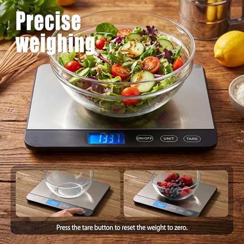 Food Scale 44lb/20kg, Extra-Large Platform Digital Kitchen Scale, 1g/0.1oz High - Image 4