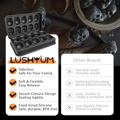 LUSHYUM Skull Ice Cube Mold Tray - Image 6