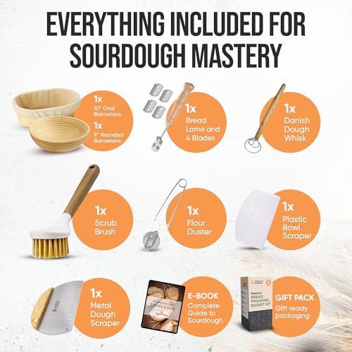 Complete Banneton Bread Proofing Basket Set - Image 2