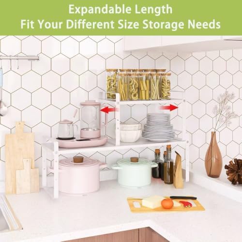 Across-Star Expandable Cabinet Shelf Organizer Rack, Stackable Kitchen Counter - Image 2