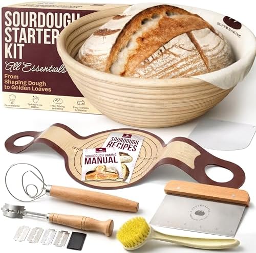 Superbaking Sourdough Starter Kit, Silicone Bread Sling by Superbaking