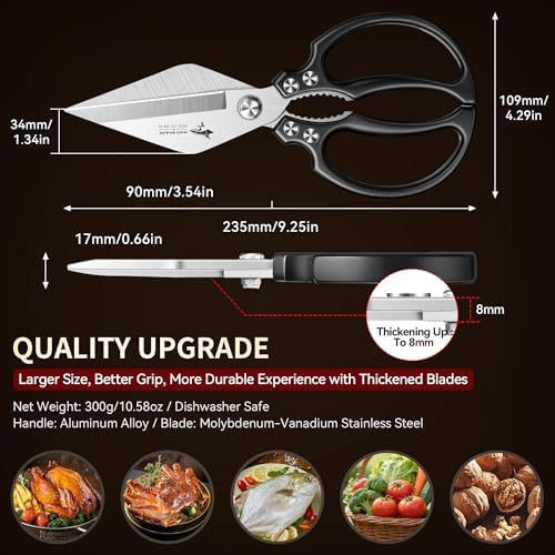 MAD SHARK Heavy Duty Kitchen Shears, All Purpose Kitchen Scissors - Image 3