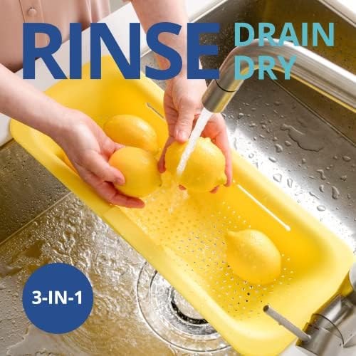 Blue Ginkgo Over Sink Colander, Extendable Kitchen Strainer - Image 3