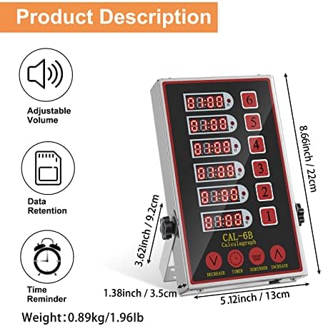 Commercial Kitchen Timer 6 Channel Digital Loud Alarm Cook Timer - Image 5