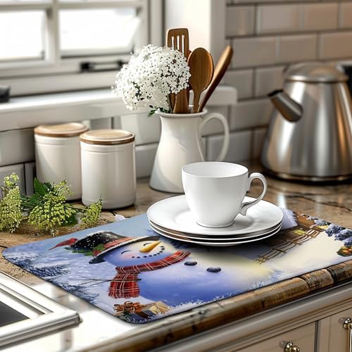 Christmas Snowman Kitchen Drying Mat - Image 6