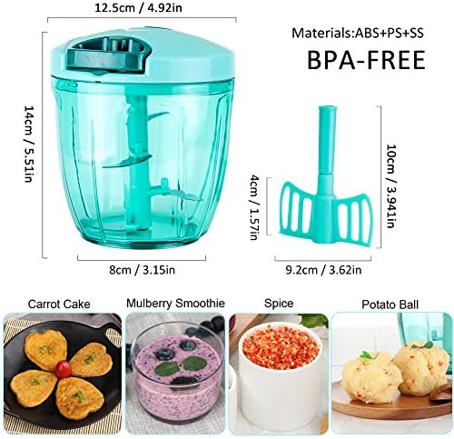 Ourokhome Manual Food Processor Vegetable Chopper, Portable Hand Pull String - Image 4