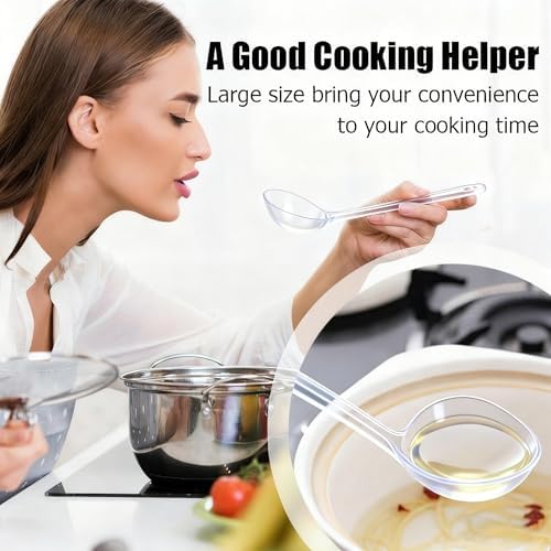 Large Plastic Serving Spoons, Disposable Heavy Duty Serving Spoons, Long Handle - Image 4