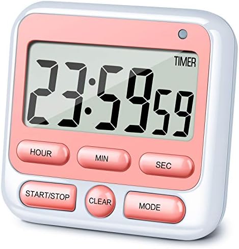 4-in-1 Digital Timer with Count Up/Down, Clock & Alarm, Ring & Silent Modes by KTKUDY