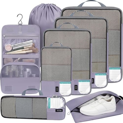 BAGAIL 4 Set/6 Set/8 Set Compression Packing Cubes Travel Accessories by BAGAIL