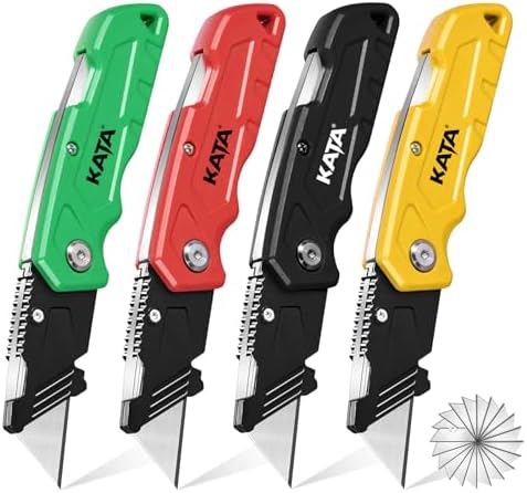 KATA 4 Pack Folding Utility Knife Set, Box Cutter by KATA