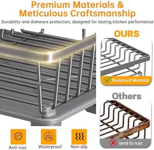 2 Tier Large Detachable Dish Drying Rack - Image 5