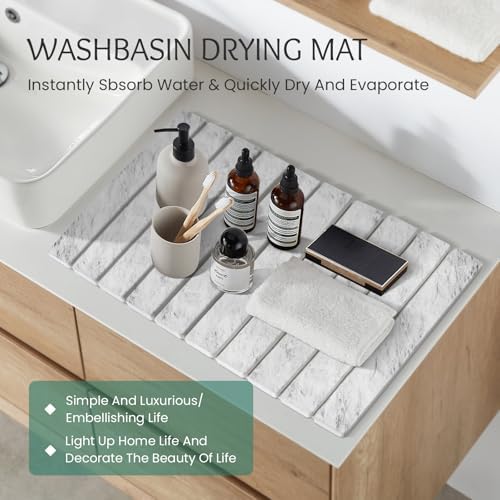 Stone Dish Drying Mat Collapsible Diatomaceous Earth Absorbent Mat Quick Dish - Image 6