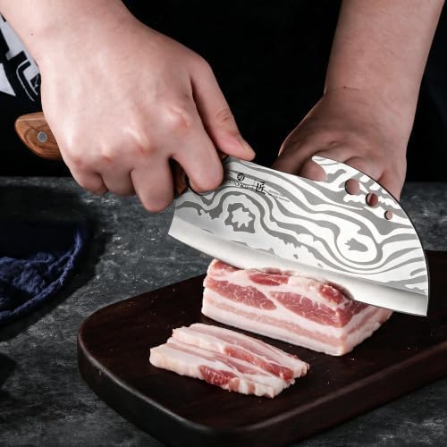 imarku 7.5 Inch Meat Cleaver, Patterned Cleaver Knife - Image 6