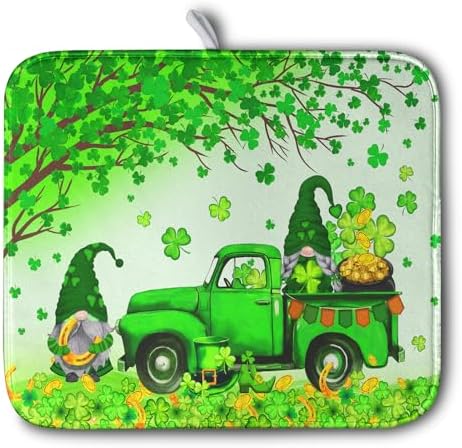 St Patricks Day Shamrock Drying Mat by Kwlegh