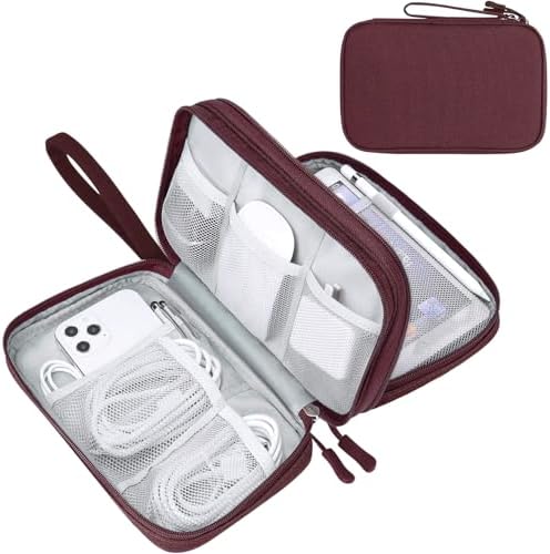 FYY Electronic Organizer, Travel Tech Pouch Bag, Wine Red by FYY