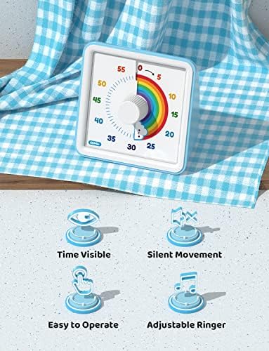LIORQUE Visual Timer for Kids, 60 Minute Rainbow Countdown Timer - Image 4