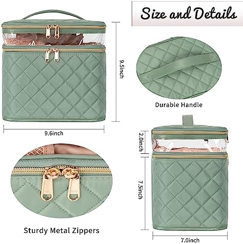 OCHEAL Large Makeup Bag, Double Layer Makeup Bag, Vertical Storage Cosmetic Case - Image 2