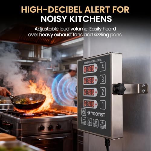 4 Channel Commercial Kitchen Timer Digital Stainless Steel Timer - Image 4