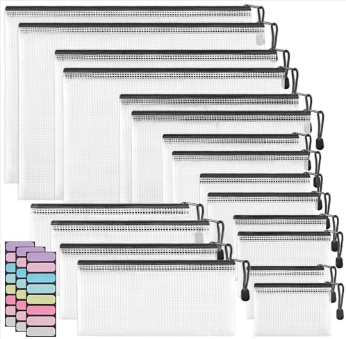 JARLINK 18 Pcs Mesh Zipper Pouch Bags, 8 Sizes by JARLINK