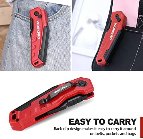 WORKPRO Folding Utility Knife, Quick Change Box Cutter - Image 6