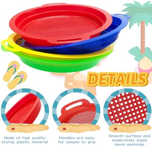 OJYUDD 8 Pack Plastic Sand Sieves - Image 3