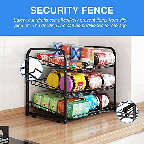 Can Rack Organizer, 3 Tier Stackable Can Storage Dispenser - Image 5