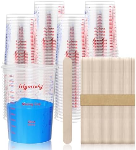 100 Pack Plastic Mixing Cups, 20 oz Measuring Cups by Lilymicky