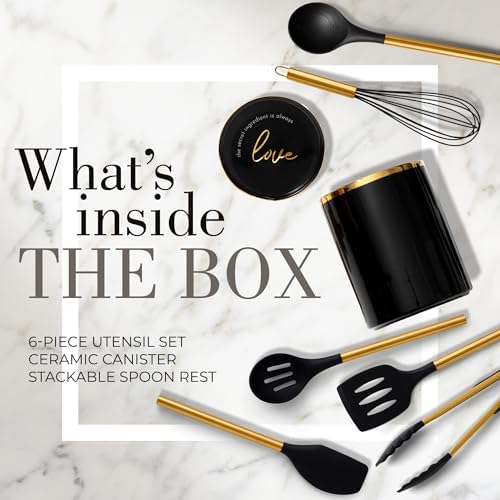 Styled Settings Black and Gold Kitchen Utensils Set - Image 2