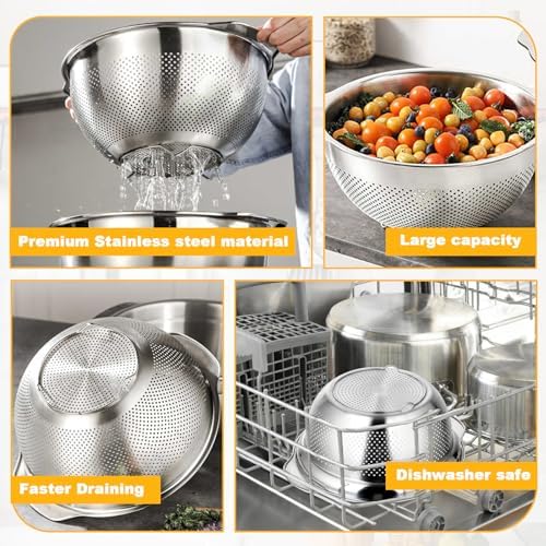 3 Pcs Stainless Steel Colander Set - Image 4