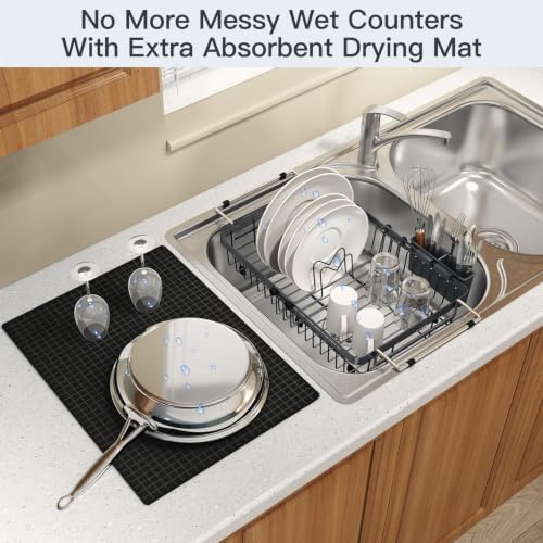 MAJALiS Grey Expandable Dish Drying Rack Over Sink - Image 5