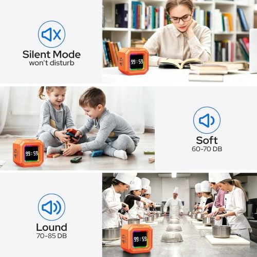 Kitchen Timer Visual Timer for Kids Color Display Gravity Sensor Cube - Image 4