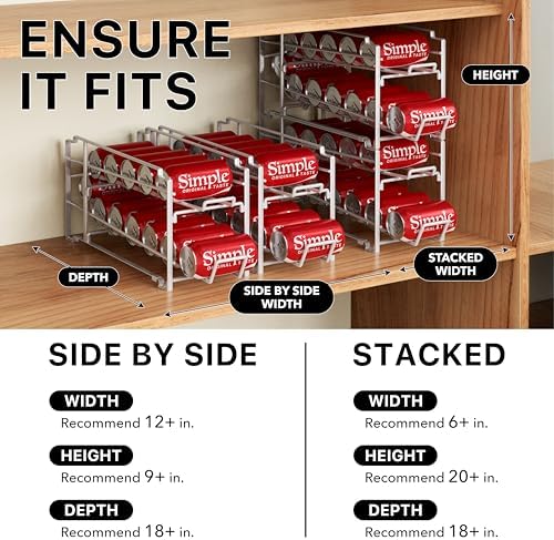 Simple Houseware 4-Pack Soda Can Stackable Rack Dispenser Organizer - Image 3