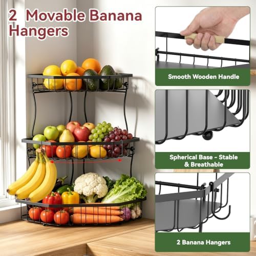 3 Tier Fruit Basket for Kitchen Counter - Image 5