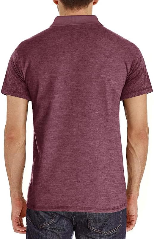 Men's Casual Polo Shirts Classic Button Basic Short Sleeve Shirt Solid Color Cotton Tees Golf Stylish Tops