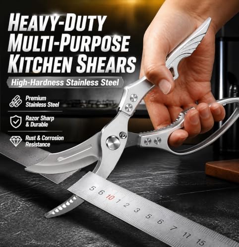 Heavy Duty Poultry Shears, Spring Loaded Kitchen Shears - Image 2