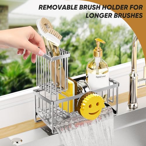 Sponge Holder for Kitchen Sink, Smiley Face Sink Caddy - Image 5