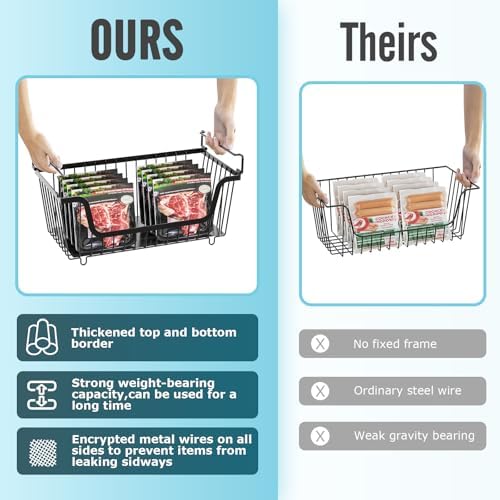 4 Pcs Stackable Wire Baskets Pantry Organizers and Storage Bins - Image 4